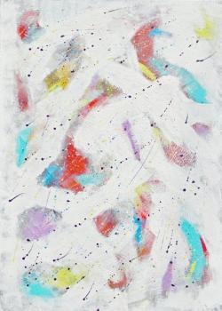 Buy large art pictures abstract white colorful - 1399